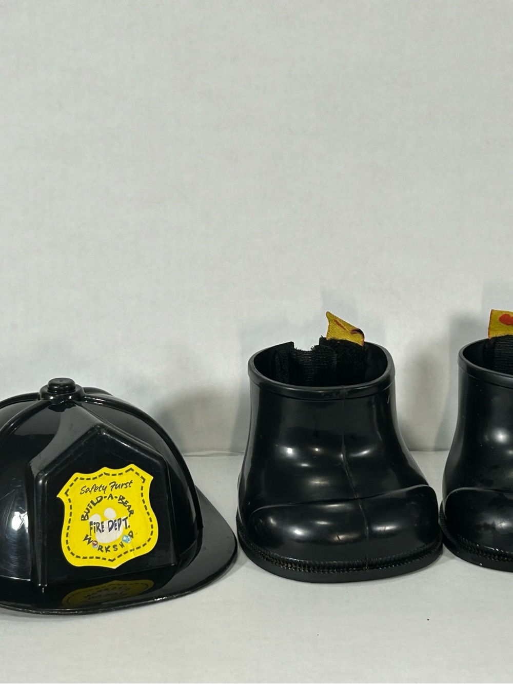 Build-A-Bear Black and Yellow Firefighter Helmet & Boots Set